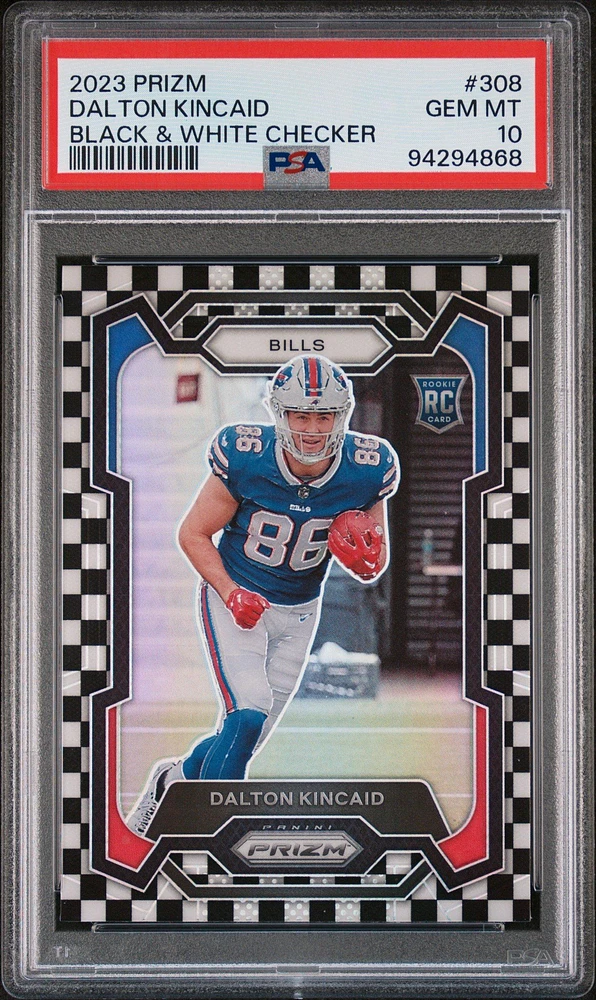 2023 Panini Prizm 308 Dalton Kincaid Black & White Checker PSA 10