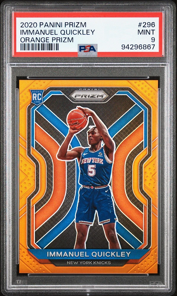 2020 Panini Prizm 296 Immanuel Quickley Orange Prizm PSA 9