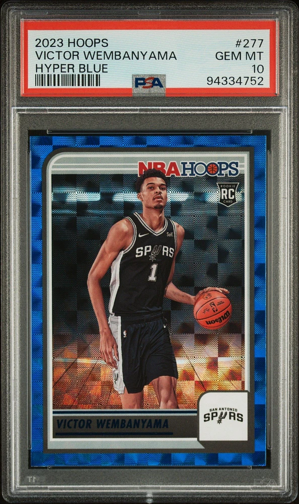 2023 Panini Nba Hoops Victor Wembanyama Hyper Blue PSA 10