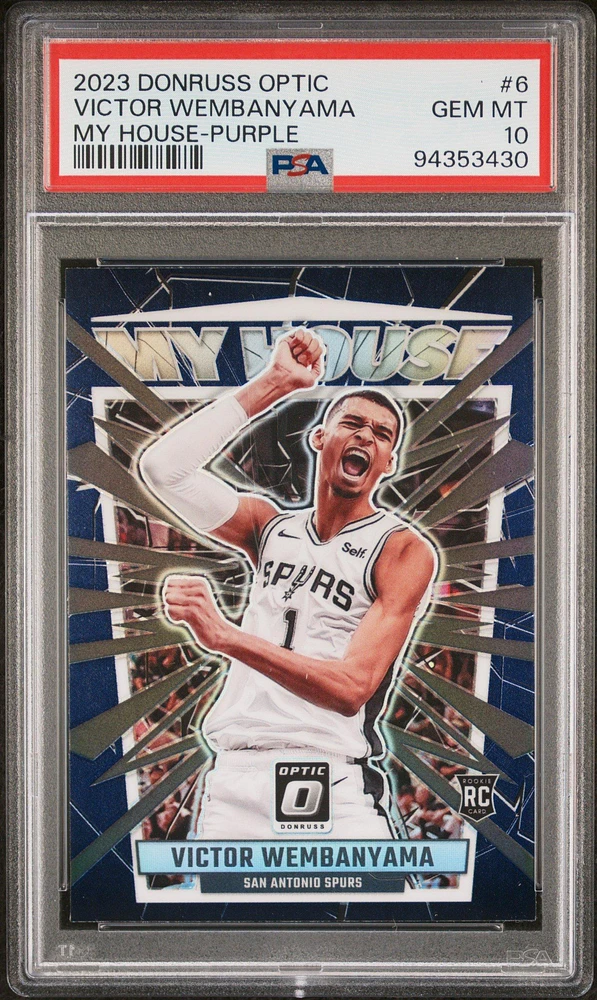 2023 Panini Donruss Optic My House 6 Victor Wembanyama Purple PSA 10