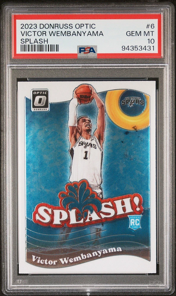 2023 Panini Donruss Optic Splash 6 Victor Wembanyama PSA 10