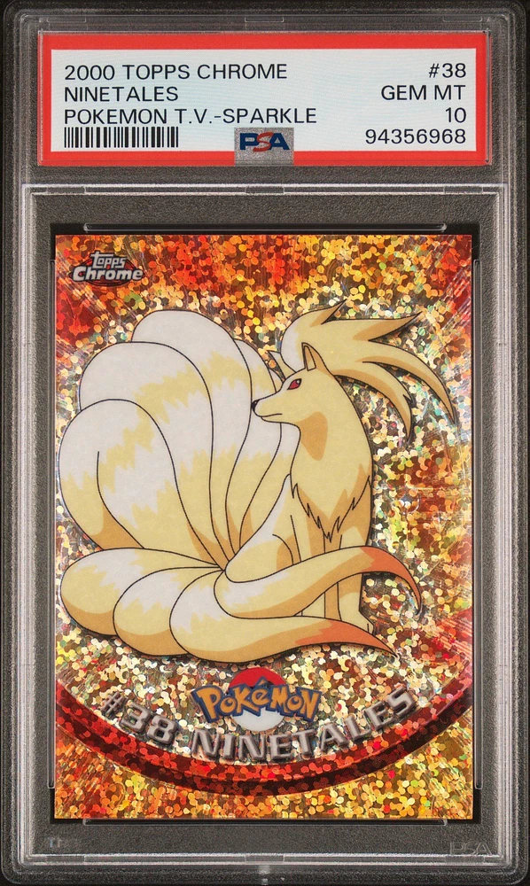 2000 Topps Chrome Pokemon T.v. 38 Ninetales Sparkle PSA 10