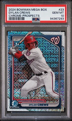 2024 Bowman Mega Box Chrome Prospects 23 Dylan Crews PSA 10