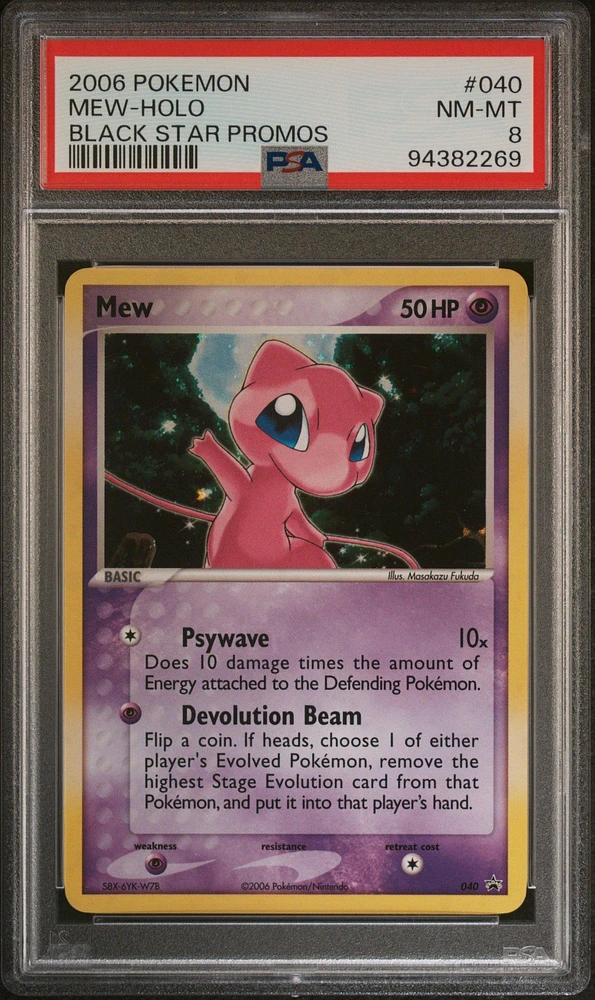 2006 Pokemon Black Star Promos 040 Mew-holo PSA 8