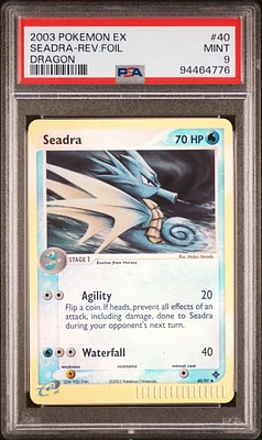 2003 Pokemon Ex Dragon 40 Seadra-reverse Foil PSA 9