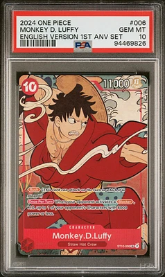 2024 One Piece English Version 1st Anniversary Set 006 Monkey D. Luffy PSA 10