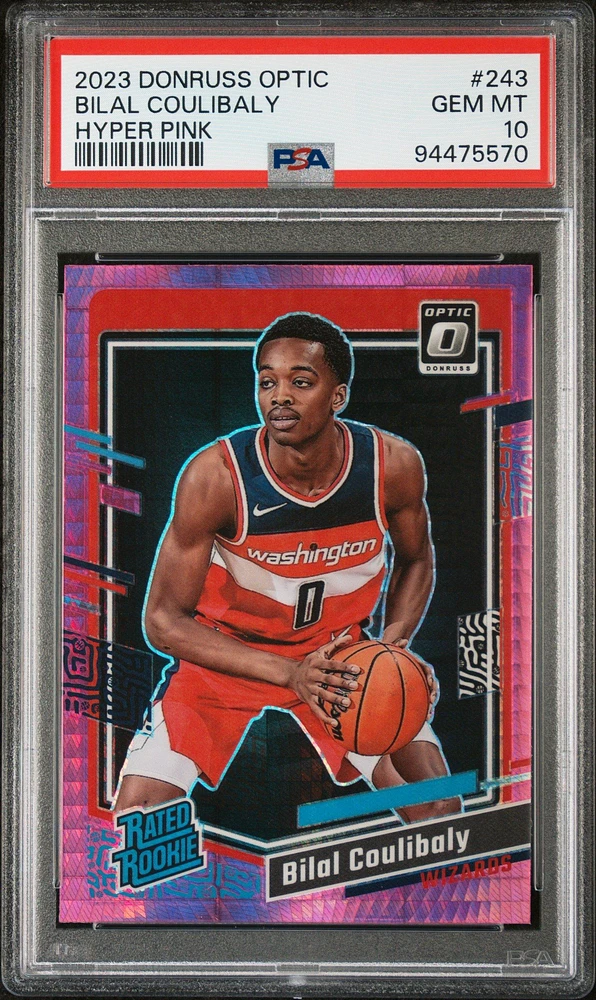 2023 Panini Donruss Optic 243 Bilal Coulibaly Hyper Pink PSA 10