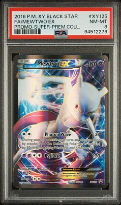 2016 Pokemon Xy Black Star Promo Xy125 Full Art/mewtwo Ex Super-premium Collection PSA 8