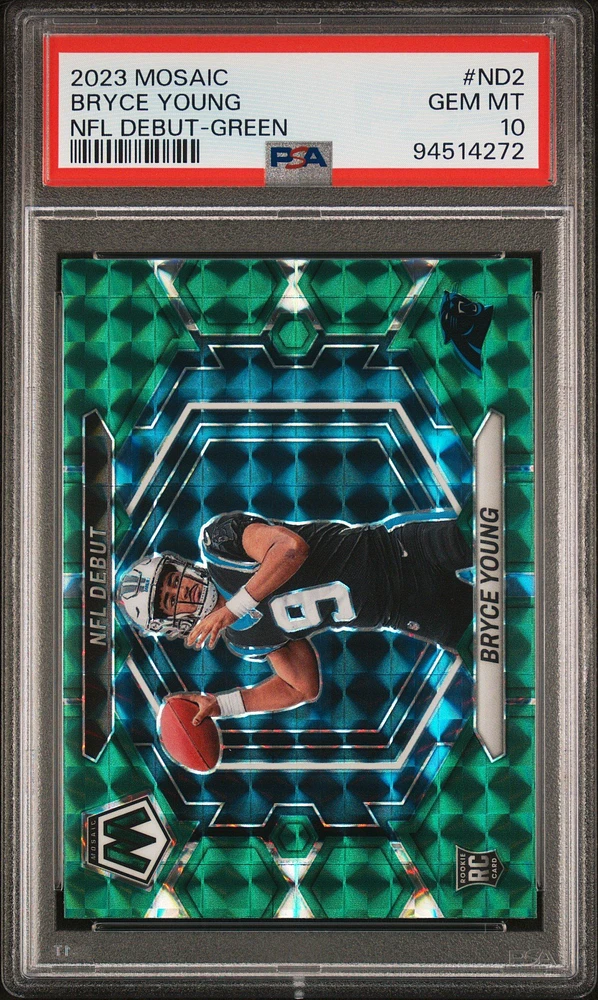 2023 Panini Mosaic Nfl Debut Nd2 Bryce Young Green PSA 10