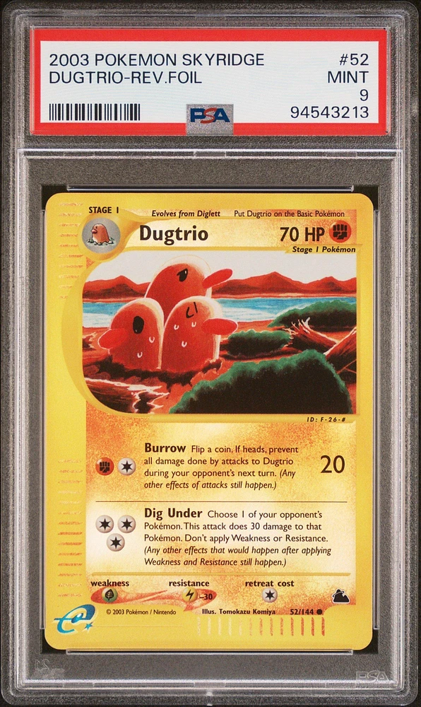 2003 Pokemon Skyridge 52 Dugtrio-reverse Foil PSA 9