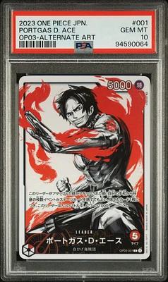 2023 One Piece Japanese Pillars Of Strength 001 Portgas D. Ace Alternate Art PSA 10