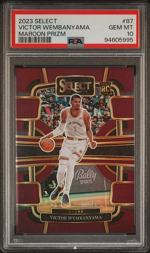 2023 Panini Select 87 Victor Wembanyama Maroon Prizm PSA 10