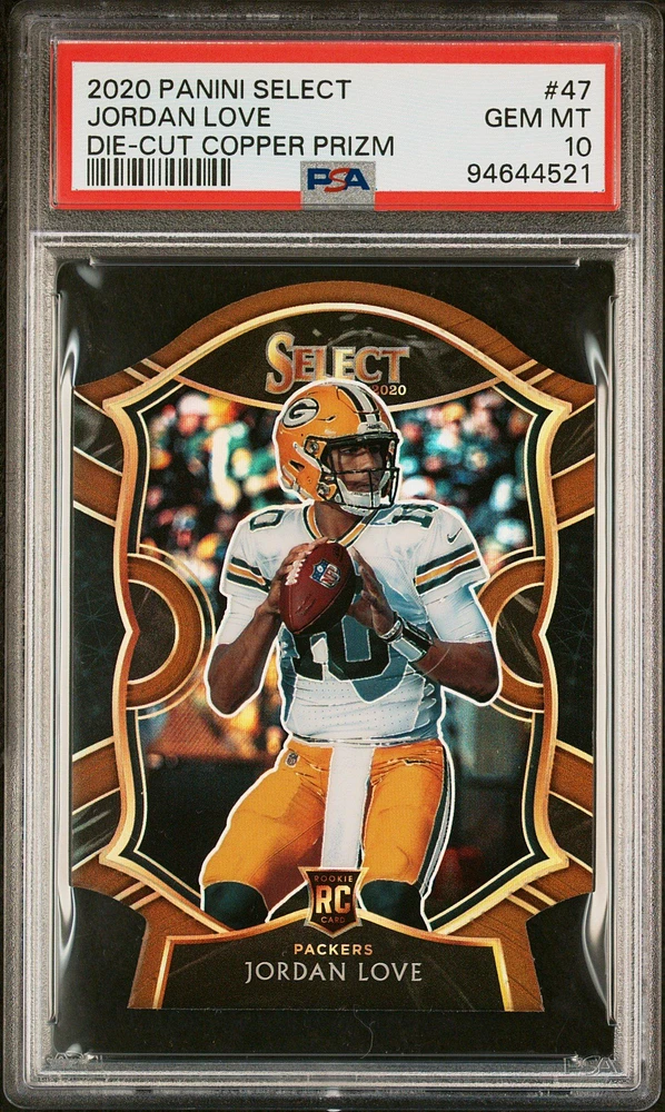 2020 Panini Select 47 Jordan Love Die-cut Copper Prizm PSA 10