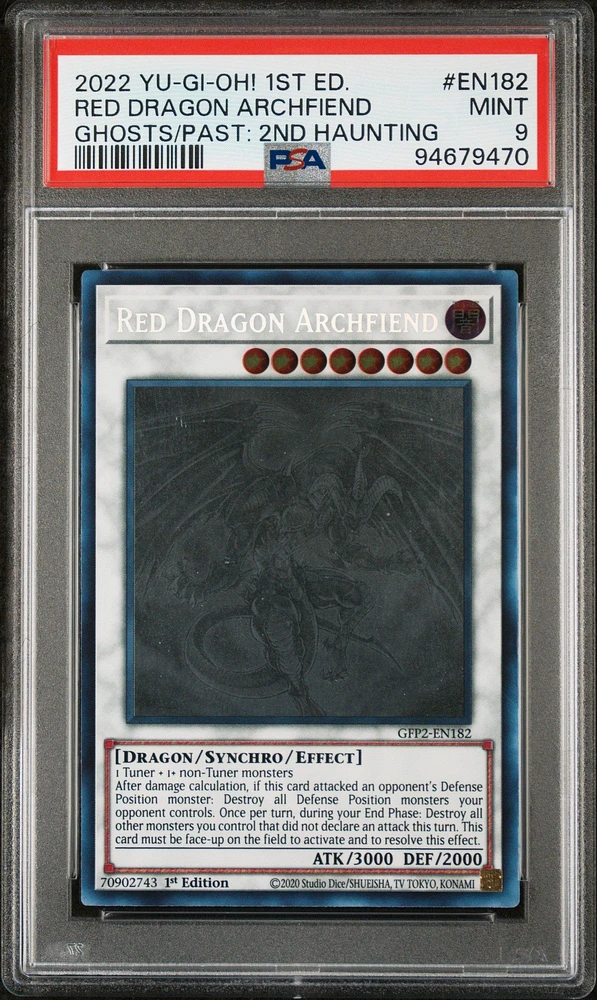 2022 Yu-gi-oh! Gfp2-ghosts From The Past: The 2nd Haunting En182 Red Dragon Archfiend 1st Edition PSA 9