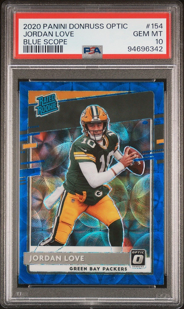 2020 Panini Donruss Optic 154 Jordan Love Blue Scope PSA 10