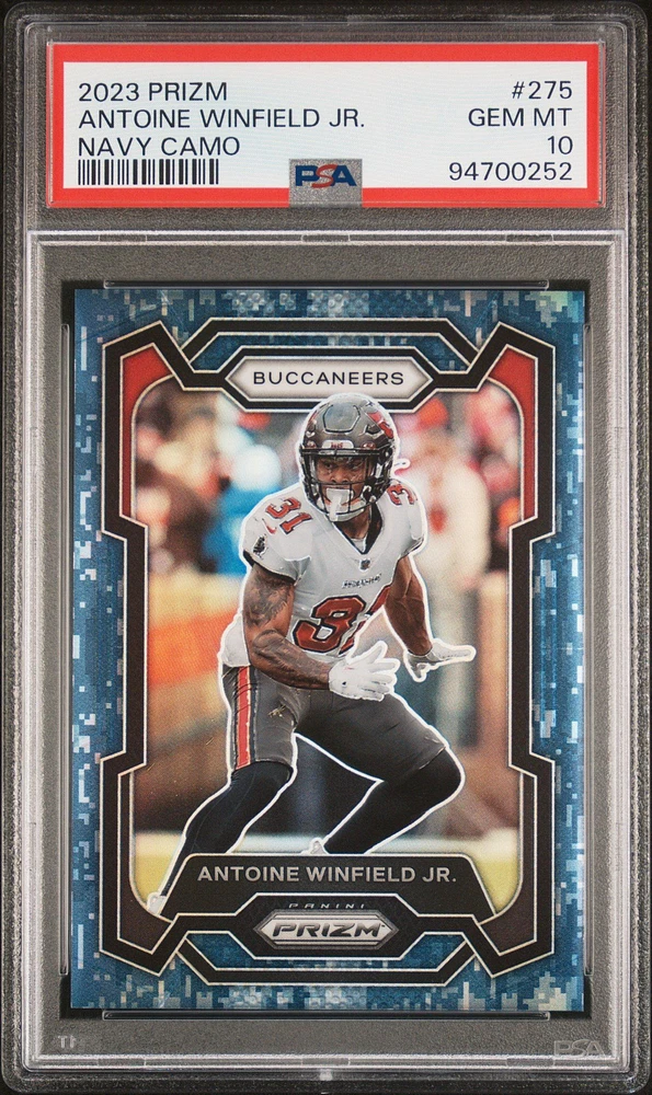 2023 Panini Prizm 275 Antoine Winfield Jr. Navy Camo PSA 10