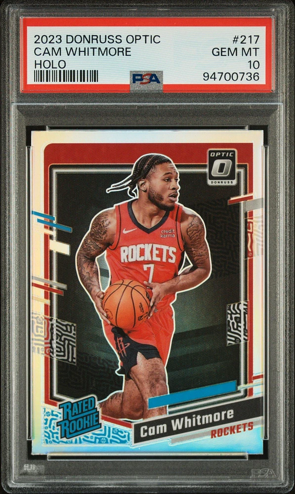 2023 Panini Donruss Optic 217 Cam Whitmore Holo PSA 10