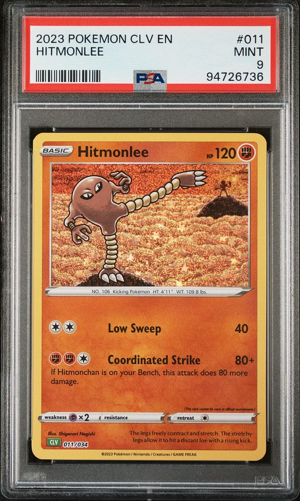 2023 Pokemon Clv-trading Card Game Classic Venusaur & Lugia Ex Deck 011 Hitmonlee PSA 9