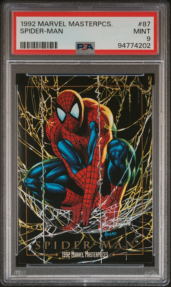 1992 Marvel Masterpieces 87 Spider-man PSA 9