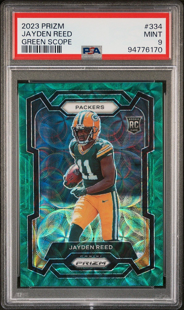 2023 Panini Prizm 334 Jayden Reed Green Scope PSA 9