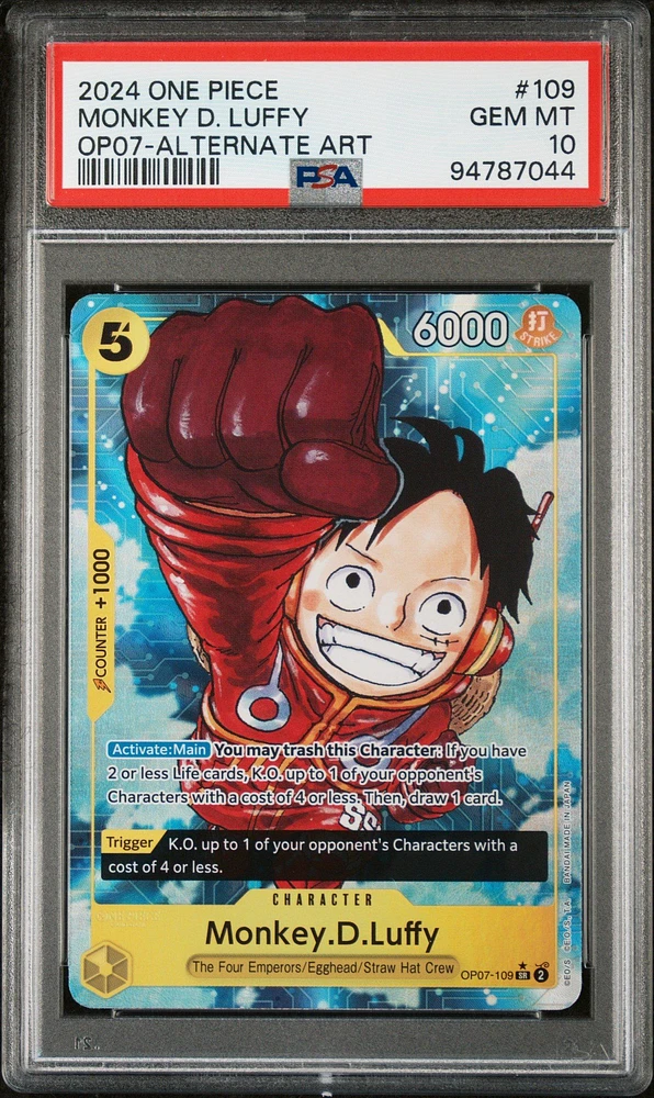 2024 One Piece 500 Years In The Future 109 Monkey D. Luffy Alternate Art PSA 10