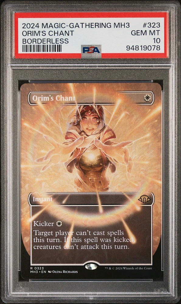 2024 Magic The Gathering Modern Horizons 3 323 Orim's Chant Borderless PSA 10