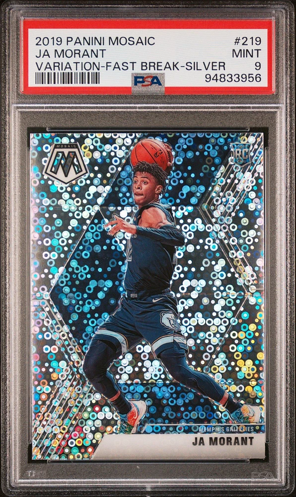2019 Panini Mosaic 219 Ja Morant Variation-fast Break-silver PSA 9