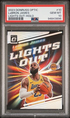 2023 Panini Donruss Optic Lights Out 10 Lebron James Holo PSA 10