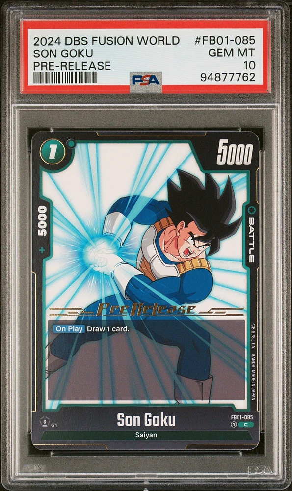 2024 Dragon Ball Super Card Game Fusion World Awakened Pulse Fb01-085 Son Goku Pre-release PSA 10