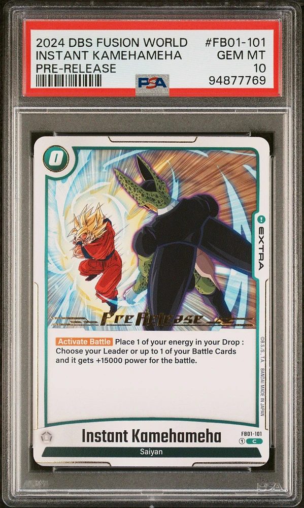 2024 Dragon Ball Super Card Game Fusion World Awakened Pulse Fb01-101 Instant Kamehameha Pre-release PSA 10