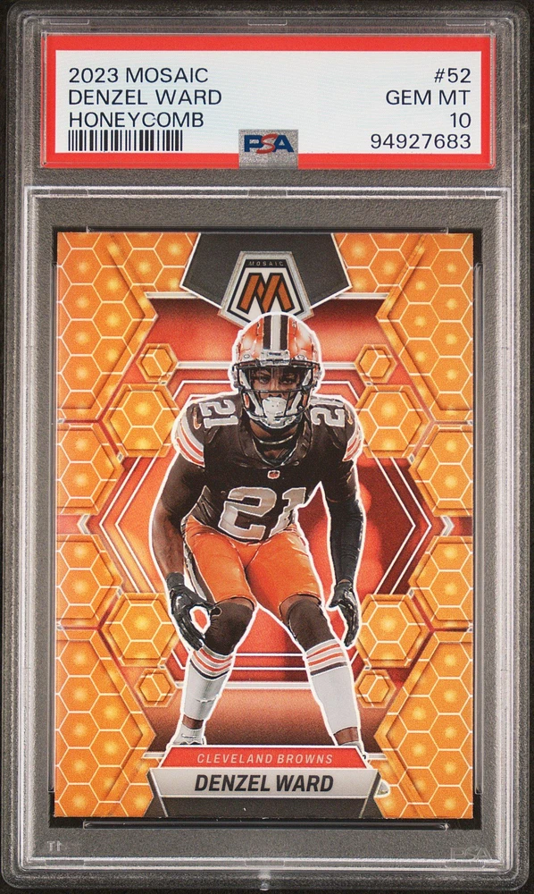 2023 Panini Mosaic 52 Denzel Ward Honeycomb PSA 10