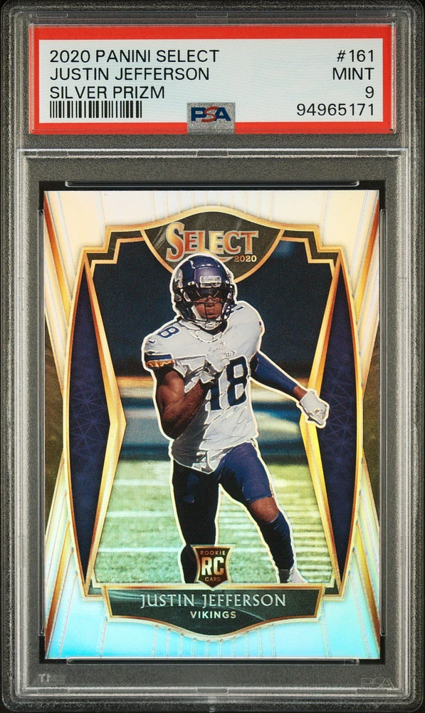 2020 Panini Select 161 Justin Jefferson Silver Prizm PSA 9