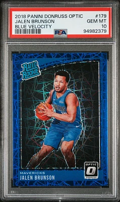 2018 Panini Donruss Optic 179 Jalen Brunson Blue Velocity PSA 10