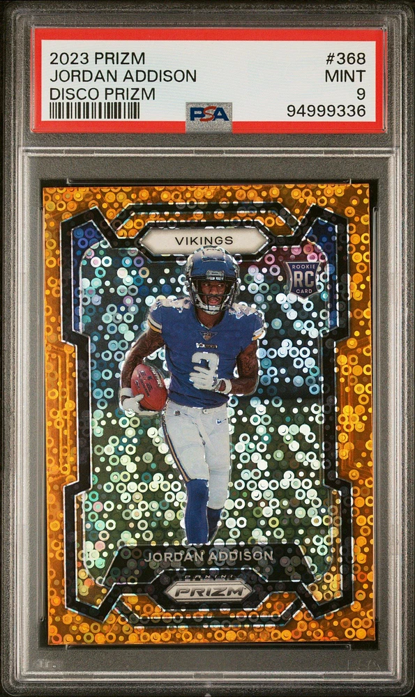 2023 Panini Prizm 368 Jordan Addison Disco Prizm PSA 9