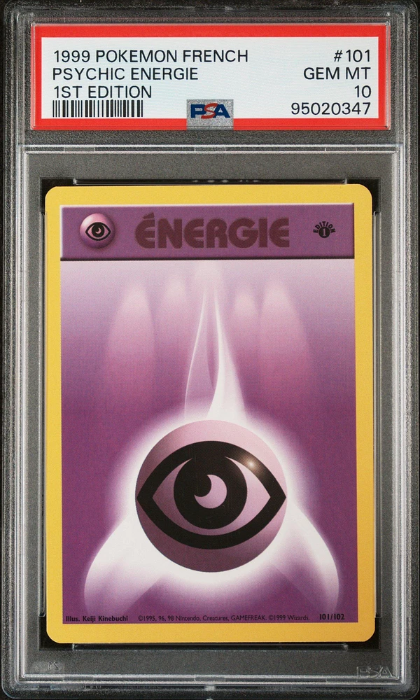 1999 Pokemon French 101 Psychic Energie 1st Edition PSA 10