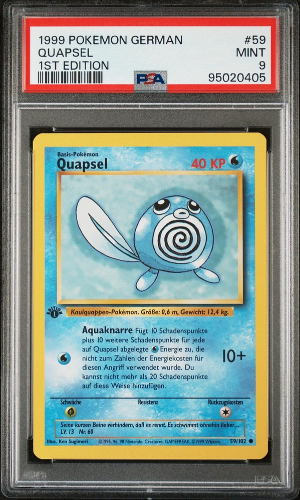 1999 Pokemon German 59 Quapsel 1st Edition PSA 9