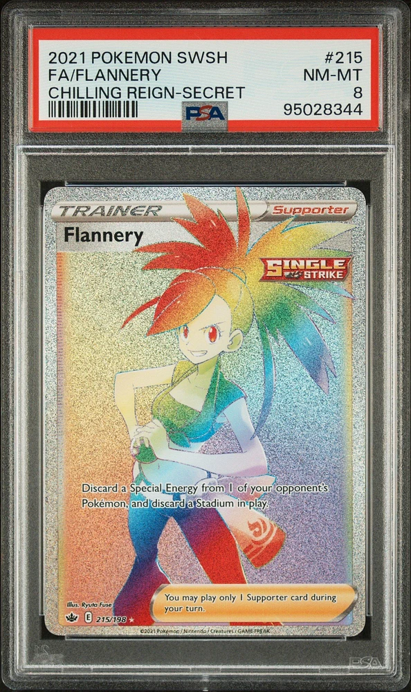 2021 Pokemon Sword & Shield Chilling Reign 215 Full Art/flannery Secret PSA 8
