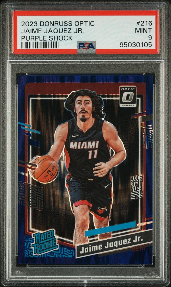 2023 Panini Donruss Optic 216 Jaime Jaquez Jr. Purple Shock PSA 9