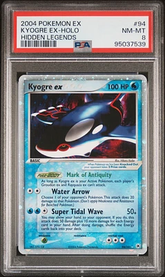 2004 Pokemon Ex Hidden Legends 94 Kyogre Ex-holo PSA 8