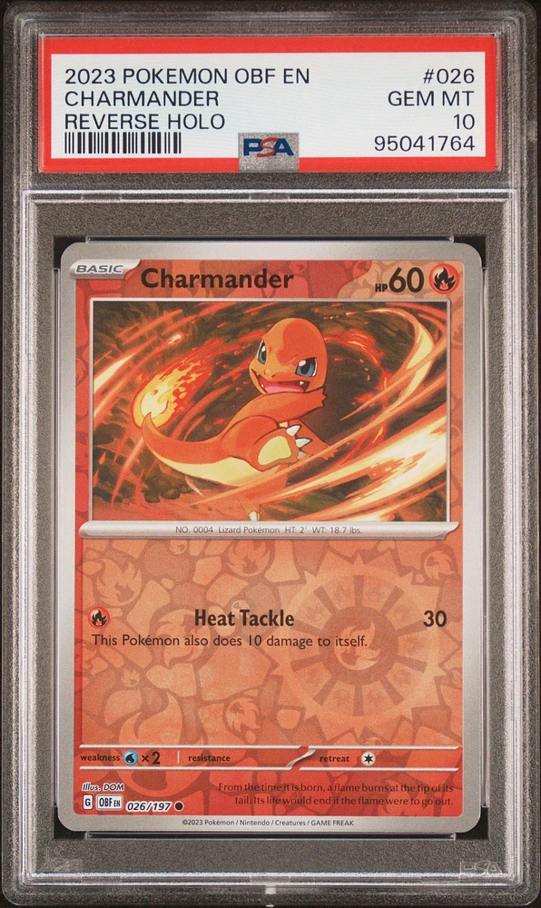 2023 Pokemon Obf En-obsidian Flames 026 Charmander Reverse Holo PSA 10