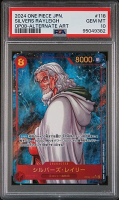 2024 One Piece Japanese Op08-two Legends 118 Silvers Rayleigh Alternate Art PSA 10