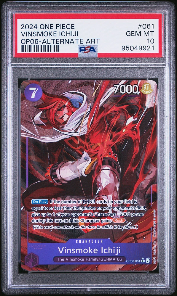 2024 One Piece Wings Of The Captain 061 Vinsmoke Ichiji Alternate Art PSA 10