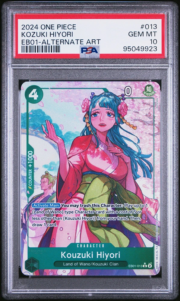 2024 One Piece Extra Booster -memorial Collection- 013 Kozuki Hiyori Alternate Art PSA 10