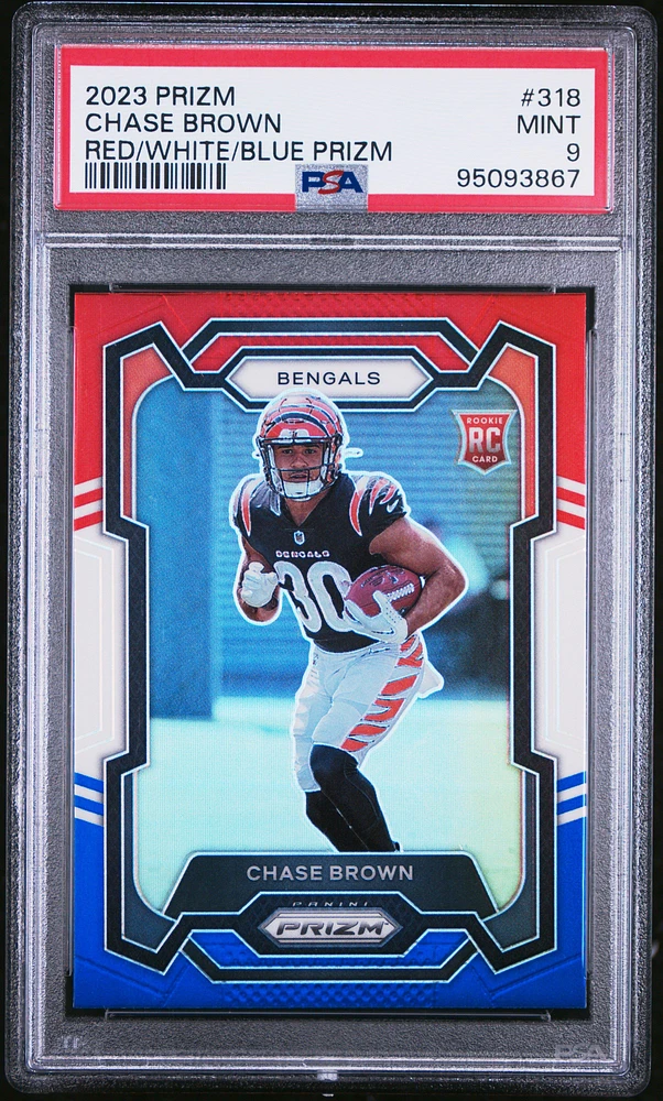2023 Panini Prizm 318 Chase Brown Red/white/blue Prizm PSA 9