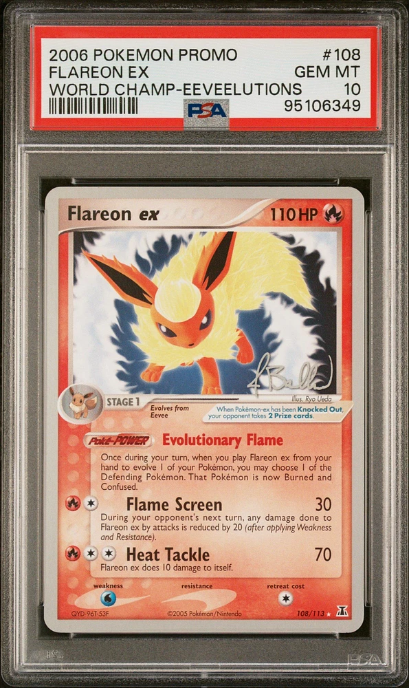 2006 Pokemon World Championships Promo 108 Flareon Ex Eeveelutions PSA 10