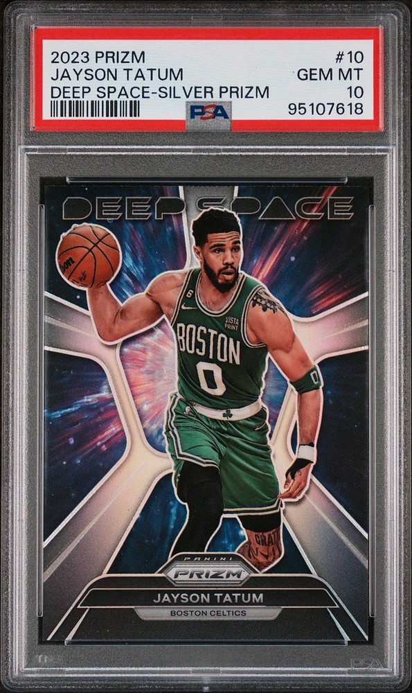 2023 Panini Prizm Deep Space 10 Jayson Tatum Silver Prizm PSA 10