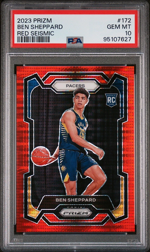 2023 Panini Prizm 172 Ben Sheppard Red Seismic PSA 10