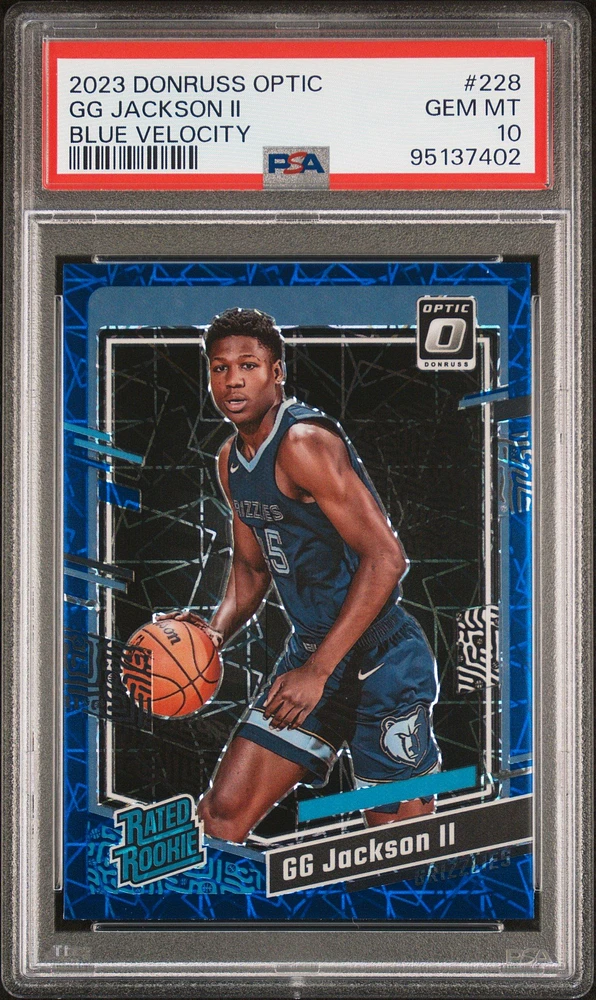 2023 Panini Donruss Optic 228 Gg Jackson Ii Blue Velocity PSA 10