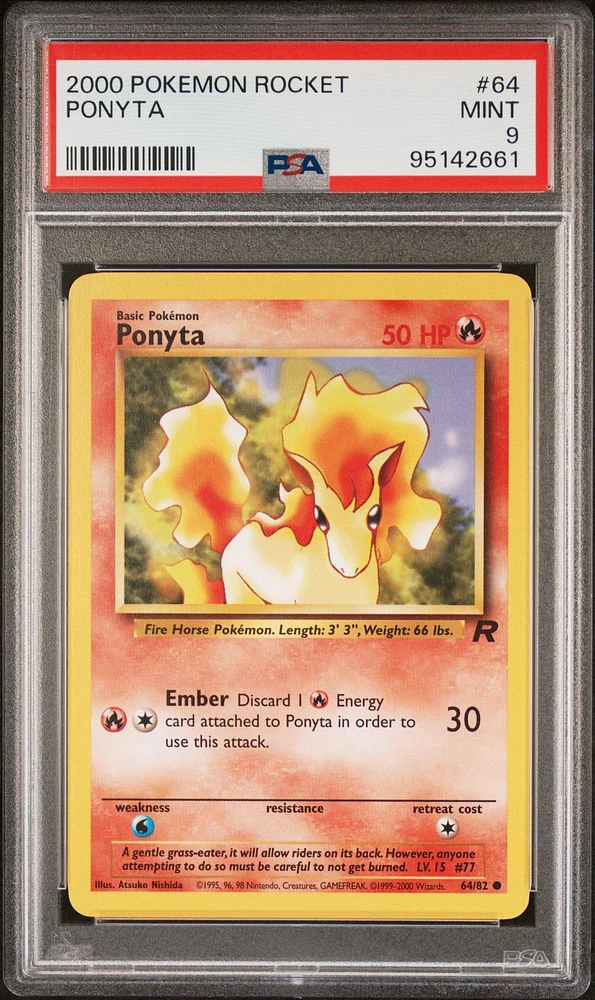 2000 Pokemon Rocket 64 Ponyta PSA 9