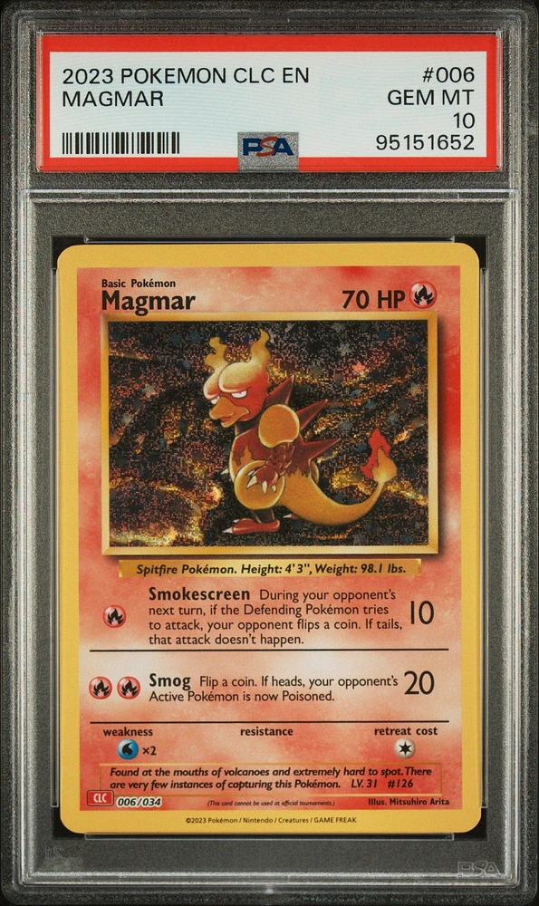 2023 Pokemon Clc-trading Card Game Classic Charizard & Ho-oh Ex Deck 006 Magmar PSA 10